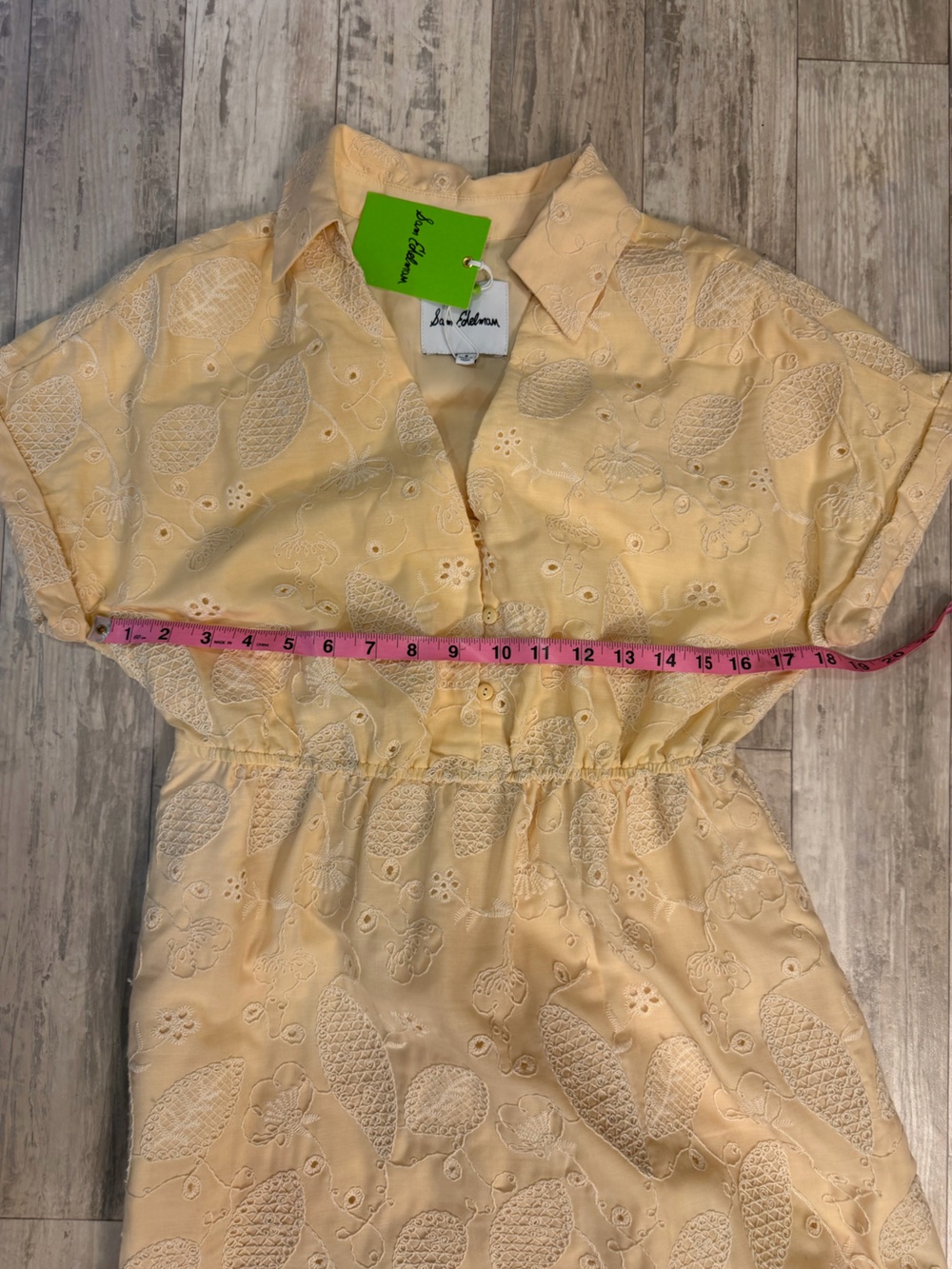 Sam Edelman Butter Yellow Eyelet Midi Dress - Picture 9 of 10